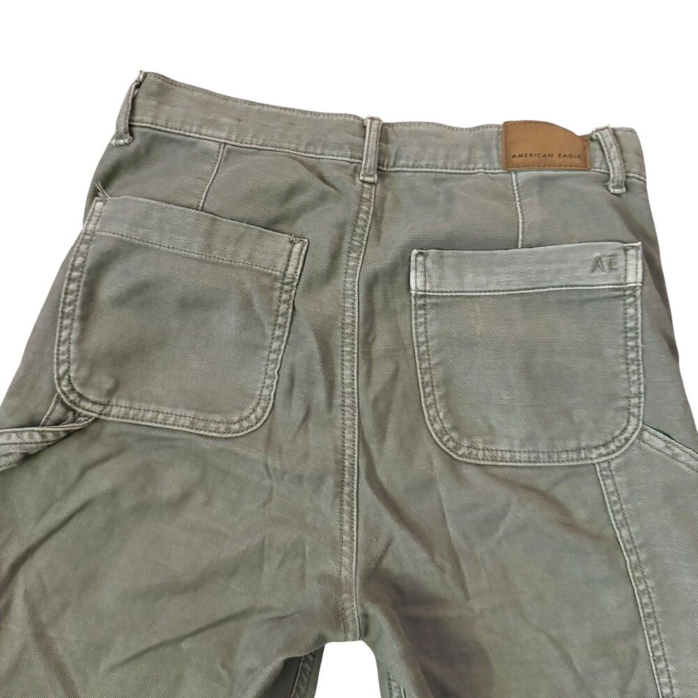 American Eagle Carpenter Patchwork‎ Stretch Utility Pants Womens Size 0 Green - Picture 13 of 16
